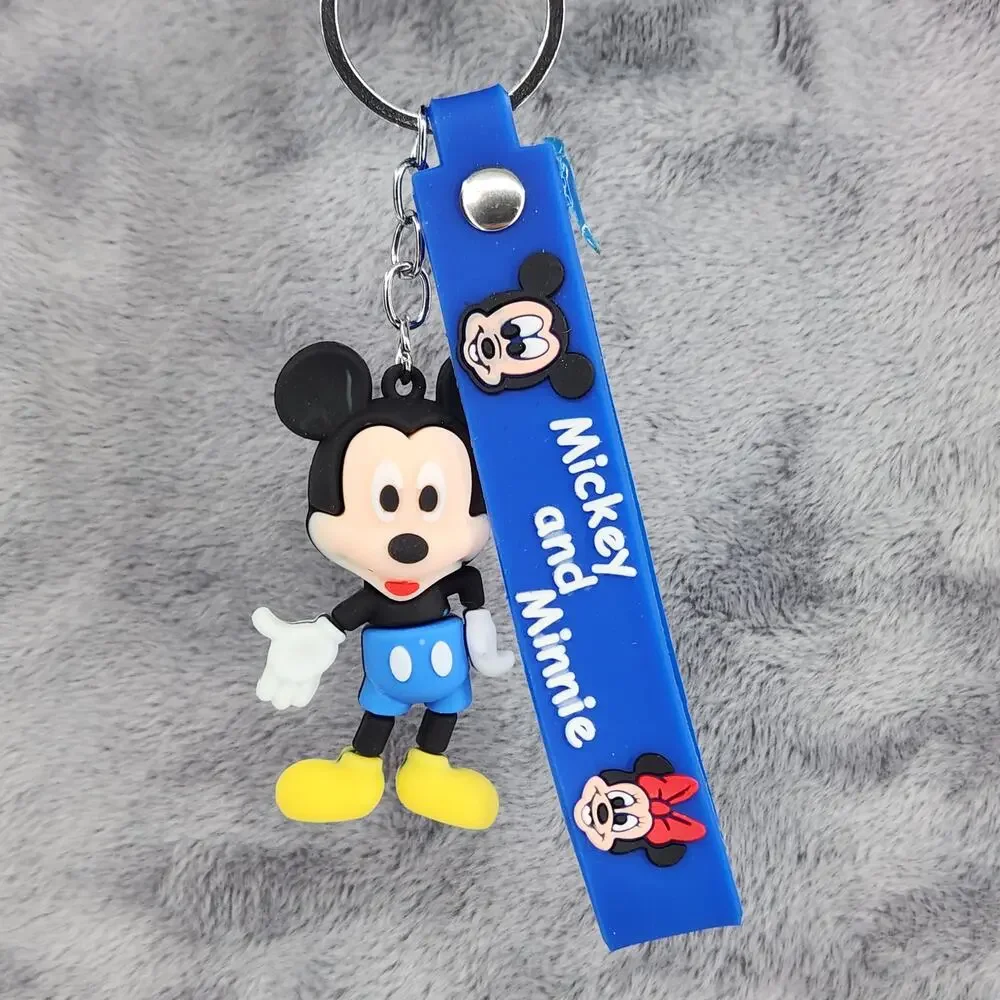 Disney's Mickey Mouse 3D Figure Keychain & Strap Bag Charm PVC Silicone Blue